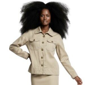 Liverpool XS Classic Button Front Jacket in Beige